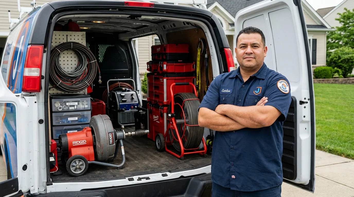 Professional drain cleaning equipment and Johns Plumbing LLC plumber in Bennettsville