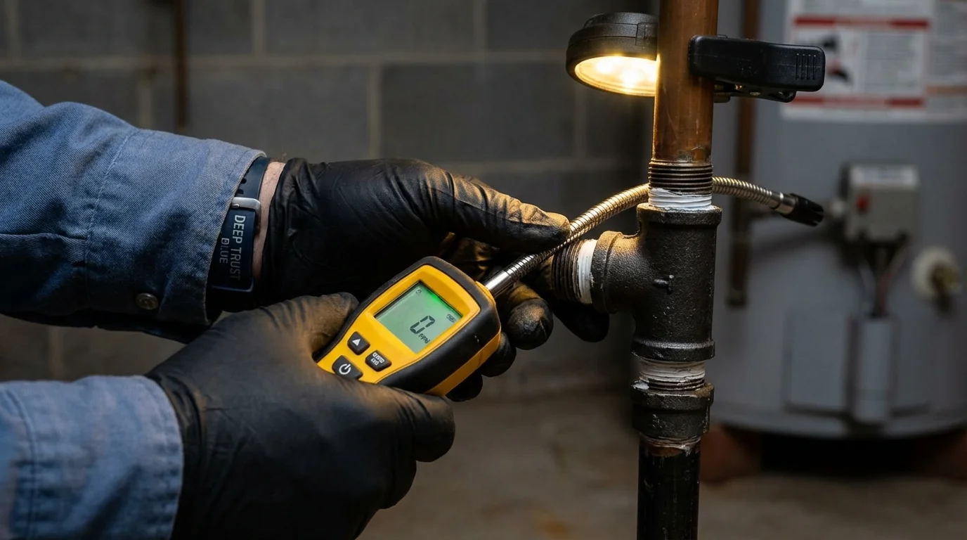 Gas leak detection with electronic sniffer by Johns Plumbing LLC in Bennettsville